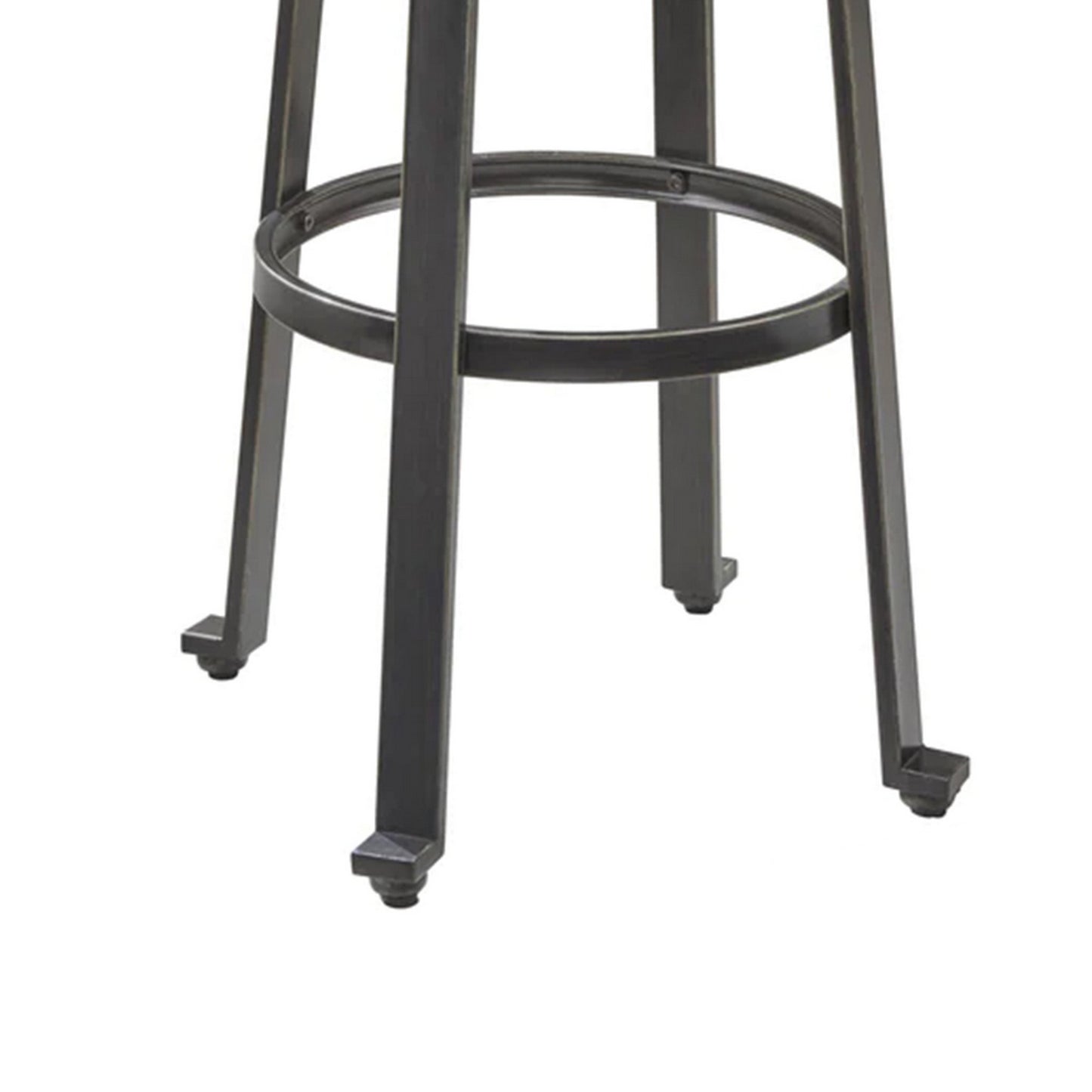 Isla 29 Inch Barstool, Set of 2, Farmhouse Style, Black Metal, White Seat By Casagear Home