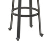 Isla 29 Inch Barstool Set of 2 Farmhouse Style Black Metal White Seat By Casagear Home BM316625