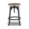 Xin 22-27 Inch Counter Stools, Set of 2, Adjustable Height, Brown and Black By Casagear Home