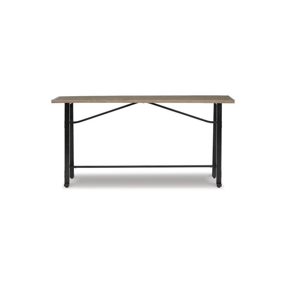 Xin 72 Inch Counter Height Table Sturdy Metal Hardware Rich Brown Surface By Casagear Home BM316630