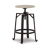 Xin 22-27 Inch Barstool, Set of 2, Adjustable Height, Light Brown, Black By Casagear Home