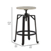 Xin 22-27 Inch Barstool Set of 2 Adjustable Height Light Brown Black By Casagear Home BM316631