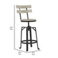 Xin 24-28 Inch Barstool Chair Set of 2 Adjustable Height Brown Black By Casagear Home BM316632