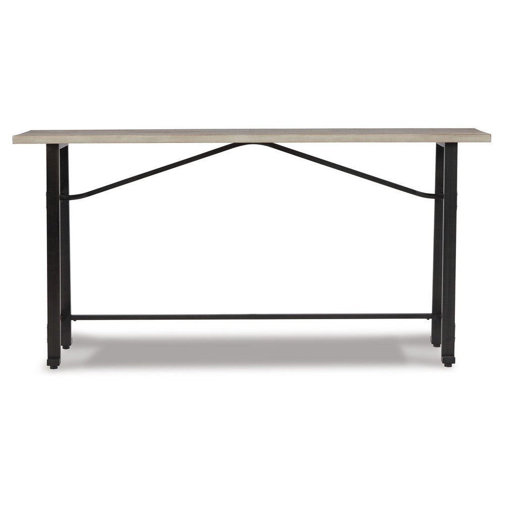 Xin 72 Inch Counter Height Table Metal Hardware Light Brown Surface By Casagear Home BM316633