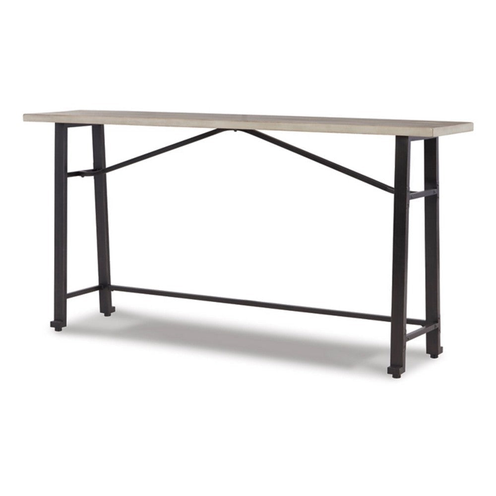 Xin 72 Inch Counter Height Table Metal Hardware Light Brown Surface By Casagear Home BM316633