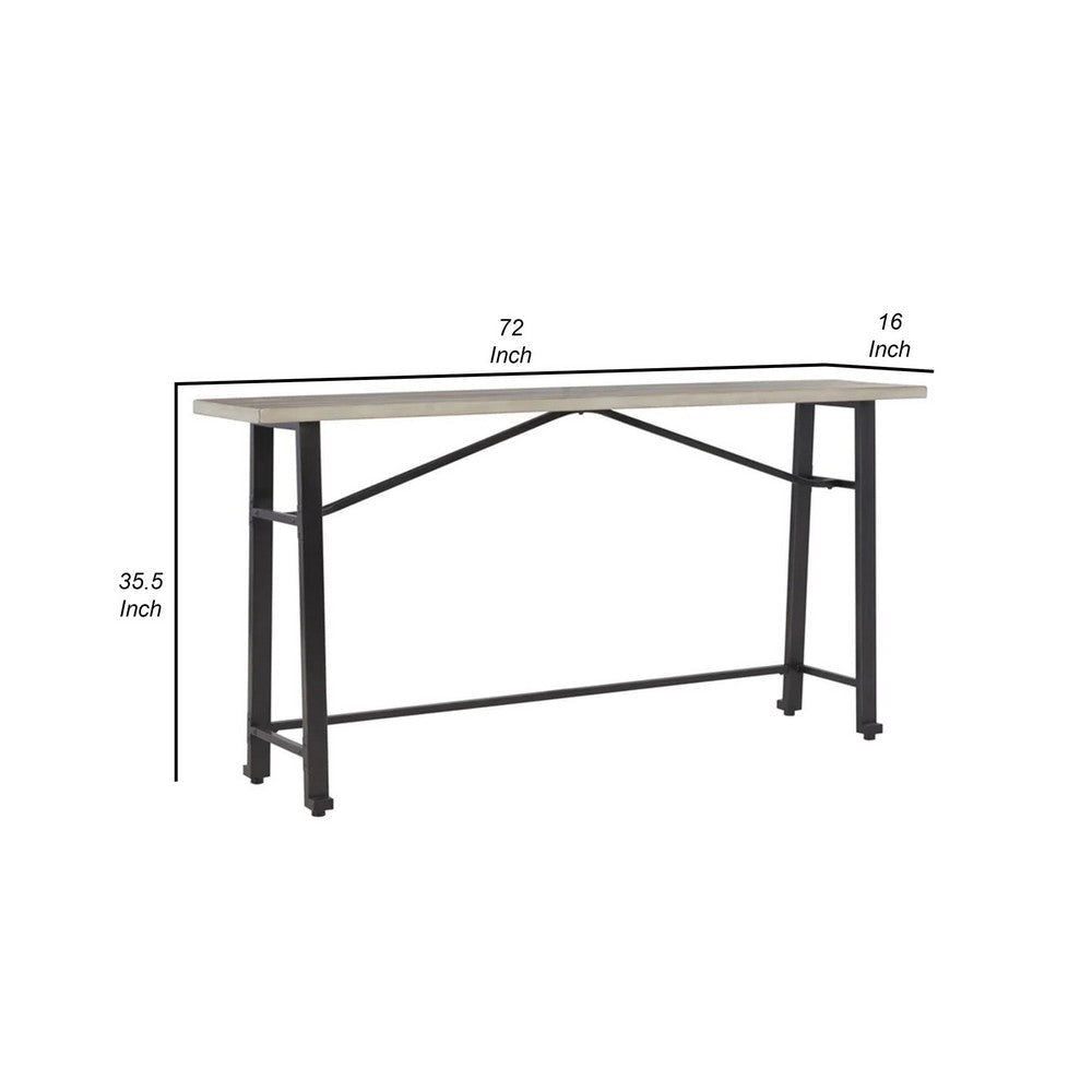 Xin 72 Inch Counter Height Table Metal Hardware Light Brown Surface By Casagear Home BM316633