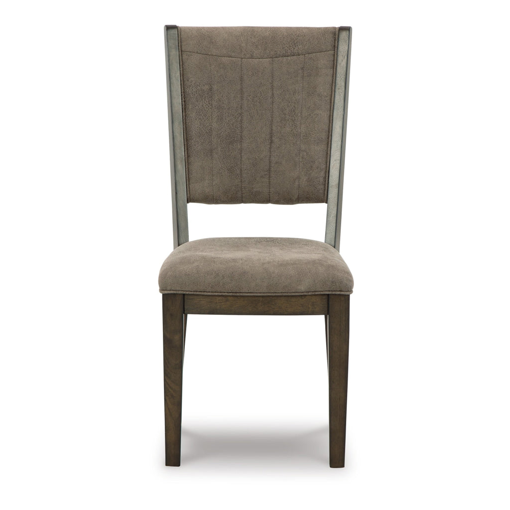 Wes 19 Inch Dining Side Chair Set of 2 Light Gray Faux Leather Upholstery By Casagear Home BM316634