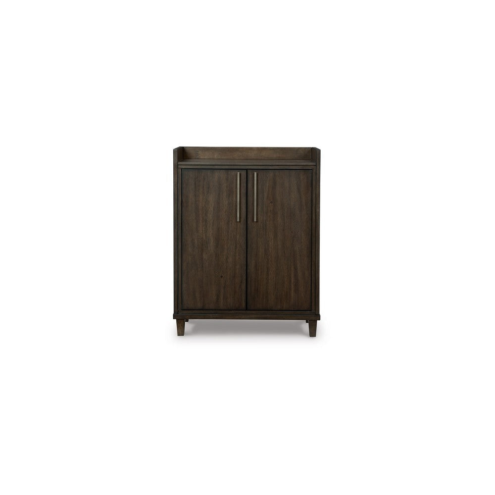 Wes 43 Inch Bar Cabinet Dual Door Opening Spacious Top Rich Brown Finish By Casagear Home BM316636