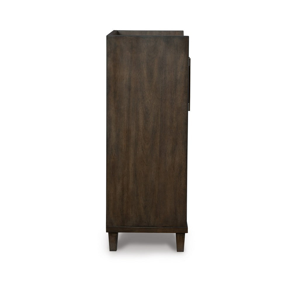 Wes 43 Inch Bar Cabinet Dual Door Opening Spacious Top Rich Brown Finish By Casagear Home BM316636