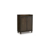 Wes 43 Inch Bar Cabinet, Dual Door Opening, Spacious Top, Rich Brown Finish By Casagear Home