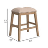 Sky 24 Inch Counter Height Stool Nailhead Trim Padded Light Brown Finish By Casagear Home BM316637