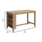 Sky 60 Inch Counter Height Dining Table Additional Shelving Light Brown By Casagear Home BM316639