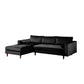 Ryle 104 Inch Sectional Sofa with Reversible Chaise, Pillows, Black Velvet By Casagear Home