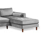 Ryle 104 Inch Sectional Sofa with Reversible Chaise Pillows Gray Velvet By Casagear Home BM316644