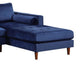 Ryle 104 Inch Sectional Sofa with Reversible Chaise Pillows Blue Velvet By Casagear Home BM316645