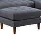 Ryle 104 Inch Sectional Sofa Reversible Chaise Pillows Dark Gray Velvet By Casagear Home BM316646