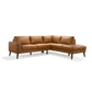 Jen 100 Inch Modern Sectional Sofa with Left Chaise Brown Genuine Leather By Casagear Home BM316647