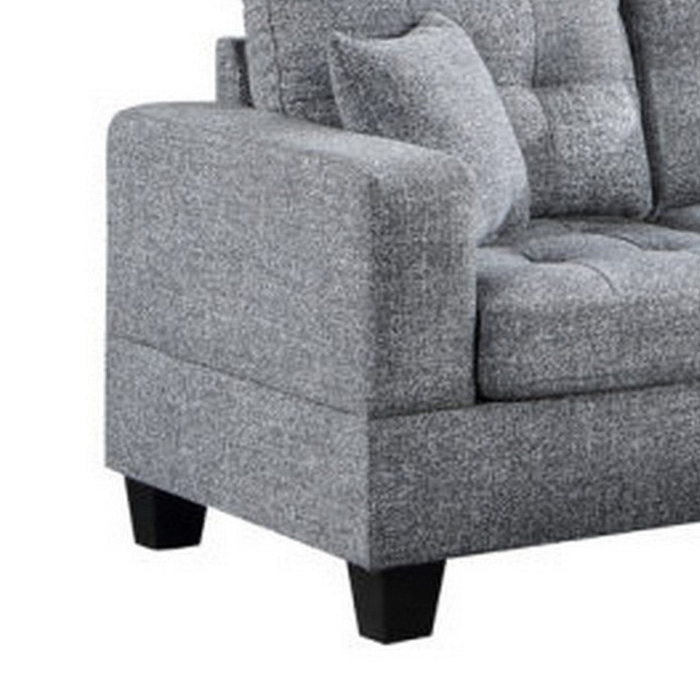 Tio 108 Inch Sectional Sofa with Reversible Chaise Ottoman Gray Tweed By Casagear Home BM316649