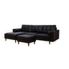 Ryle 104 Inch Sectional Sofa with Chaise Ottoman 2 Pillows Black Woven By Casagear Home BM316650