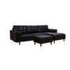 Ryle 104 Inch Sectional Sofa with Chaise, Ottoman, 2 Pillows, Black Woven By Casagear Home