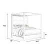 Dio Queen Canopy Bed Tall LED Headboard White Faux Leather Upholstery By Casagear Home BM316654