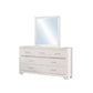 Dio 4pc King Canopy Bedroom Set with Nightstand Dresser Mirror White By Casagear Home BM316657