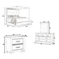 Dio 4pc King Canopy Bedroom Set with Nightstand Dresser Mirror White By Casagear Home BM316657