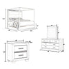 Dio 4pc King Canopy Bedroom Set with Nightstand Dresser Mirror White By Casagear Home BM316657