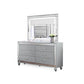 Lio 4pc King Bedroom Set with Nightstand Dresser LED Mirror Silver By Casagear Home BM316662