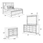 Lio 4pc King Bedroom Set with Nightstand Dresser LED Mirror Silver By Casagear Home BM316662