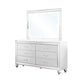 Lio 4pc Queen Bedroom Set with Nightstand Dresser LED Mirror White By Casagear Home BM316663