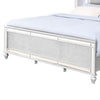 Lio Modern Queen Size Bed LED Mirror Trim Silver Velvet Tufted Upholstery By Casagear Home BM316665