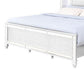 Lio Modern Queen Size Bed LED Mirror Trim White Velvet Tufted Upholstery By Casagear Home BM316667