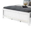 Lio Modern King Size Bed LED Mirror Trim White Velvet Tufted Upholstery By Casagear Home BM316668