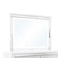 Lio Wide Dresser and LED Mirror Set of 2 Crystal Handles White Wood By Casagear Home BM316670