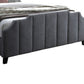 Cery Modern Queen Size Bed Channel Tufted Dark Gray Chenille Upholstery By Casagear Home BM316671