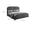 Cery Modern King Size Bed Channel Tufted Dark Gray Chenille Upholstery By Casagear Home BM316672