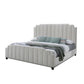 Cery Modern King Size Bed Channel Tufted Cream Beige Chenille Upholstery By Casagear Home BM316674