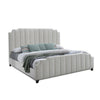 Cery Modern King Size Bed, Channel Tufted Cream Beige Chenille Upholstery By Casagear Home