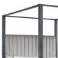 Abby Queen Canopy Bed Mirrored Trim Gray Velvet Channel Tufted Upholstery By Casagear Home BM316675