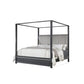 Abby 4pc King Canopy Bedroom Set with Dresser Mirror Nightstand Gray By Casagear Home BM316678