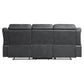 Dara 89 Inch Lay Flat Manual Recliner Sofa Plush Dark Gray Faux Leather By Casagear Home BM316681