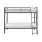 Tara 79 Inch Twin Bunk Bed Sleek Metal Frame with Ladder in Dark Bronze By Casagear Home BM316683