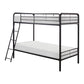 Tara 79 Inch Twin Bunk Bed Sleek Metal Frame with Ladder in Dark Bronze By Casagear Home BM316683