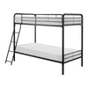 Tara 79 Inch Twin Bunk Bed Sleek Metal Frame with Ladder in Dark Bronze By Casagear Home BM316683