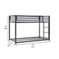 Ovi 78 Inch Twin Bunk Bed Mounted Ladder Ground Level Platform Bed Black By Casagear Home BM316684