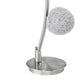 Lila 30 Inch Table Lamp Curved Stem with 3 Spheres Satin Nickel Finish By Casagear Home BM316694