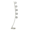 Lila 61 Inch Floor Lamp Curved Stem with 5 Spheres Satin Nickel Aluminium By Casagear Home BM316695