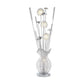 Bella 36 Inch Vase Accent Table Lamp, Filament Flowers LED Light, Chrome By Casagear Home