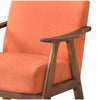 Stella 26 Inch Counter Height Chair Orange Fabric Cushions Brown Wood By Casagear Home BM316702